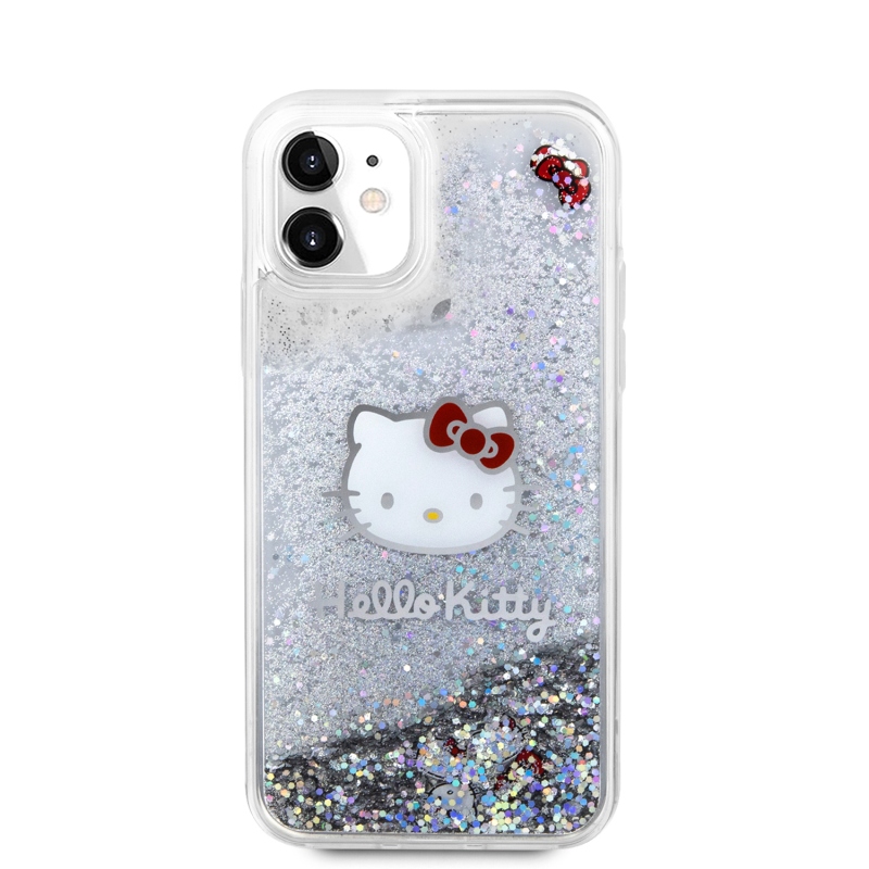 Hello Kitty Liquid Glitter Electroplating Head Logo Zadný Kryt pre iPhone 11 - priehľadný