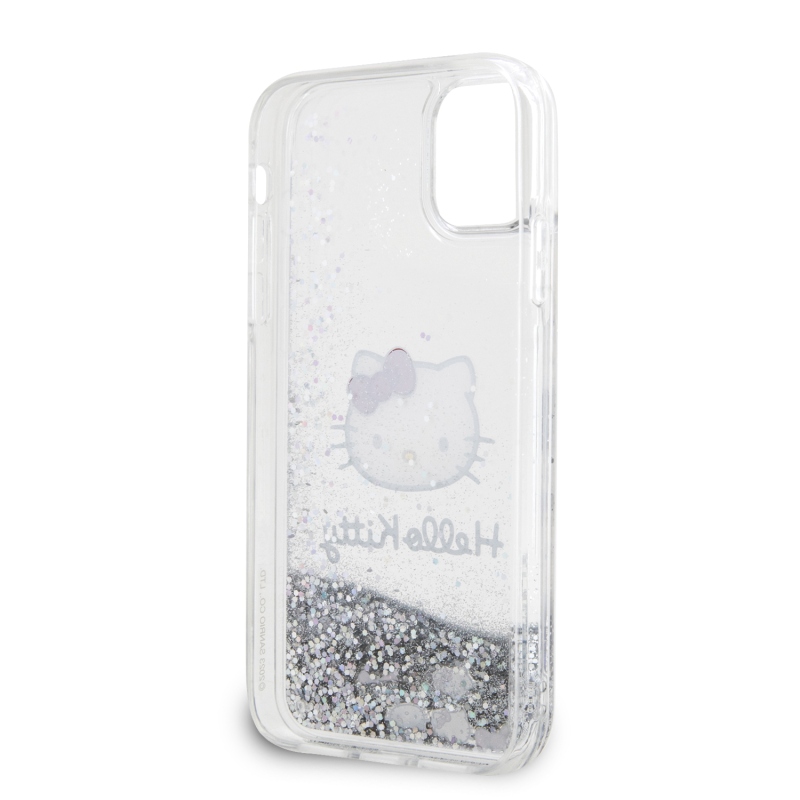 Hello Kitty Liquid Glitter Electroplating Head Logo Zadný Kryt pre iPhone 11 - priehľadný