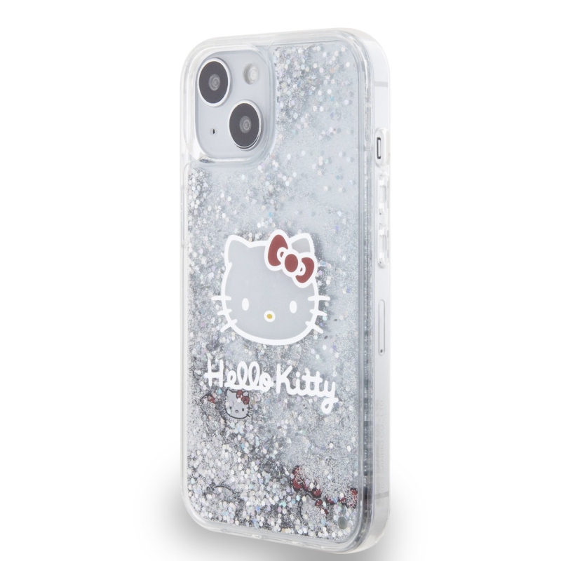 Hello Kitty Liquid Glitter Electroplating Head Logo Zadný Kryt pre iPhone 12/12 Pro - priehľadný