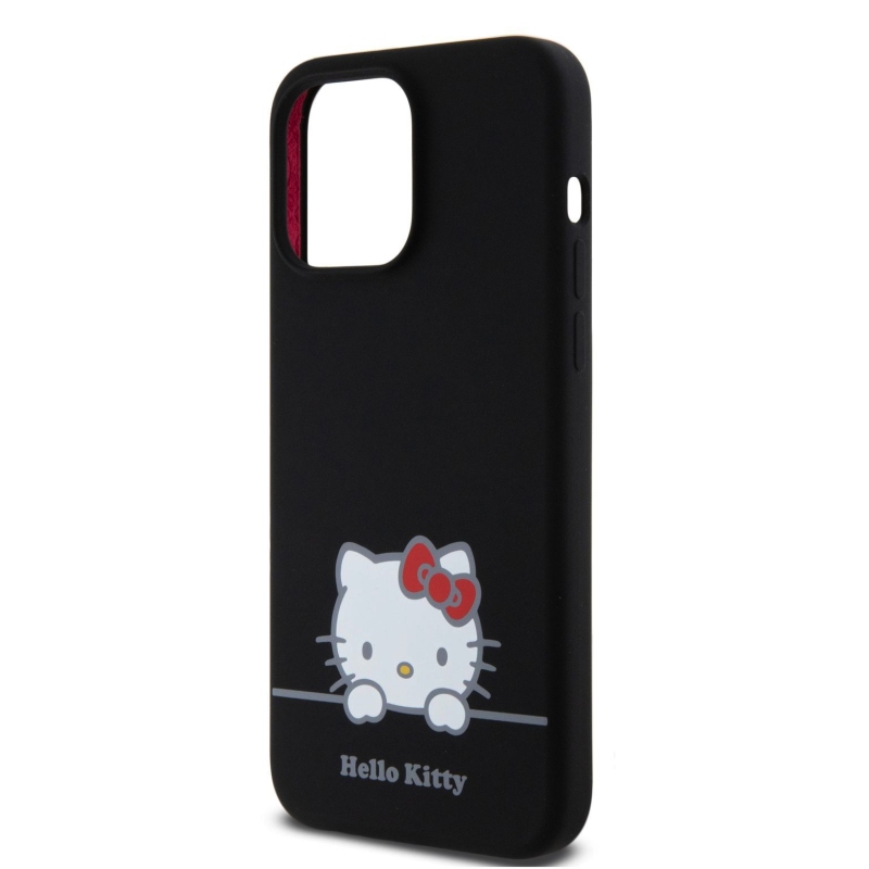 Hello Kitty Liquid Silicone Daydreaming Logo Zadný Kryt pre iPhone 15 Pro Max Black