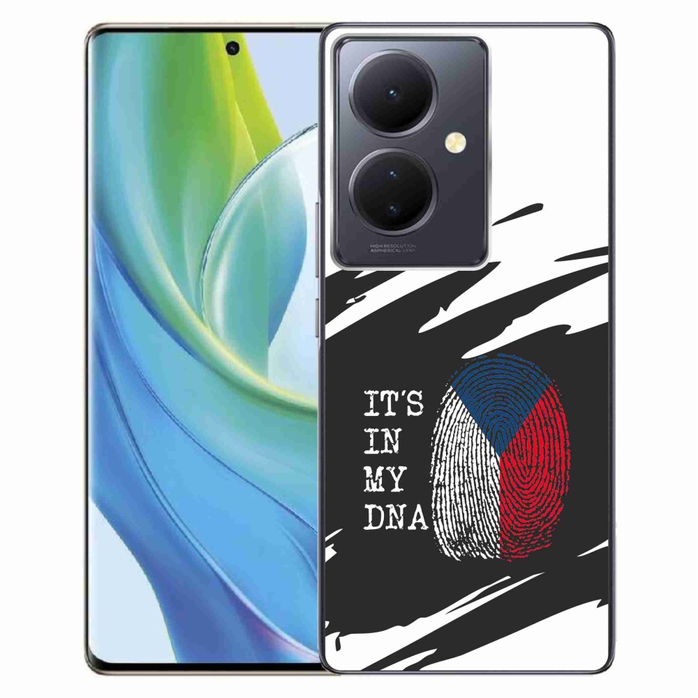 Gélový kryt mmCase na Vivo V29 Lite 5G - vlajka odtlačok prsta čiernobiele pozadie