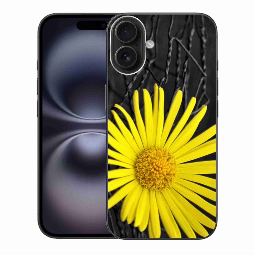 Gélový kryt mmCase na iPhone 16 Plus - žltý kvet