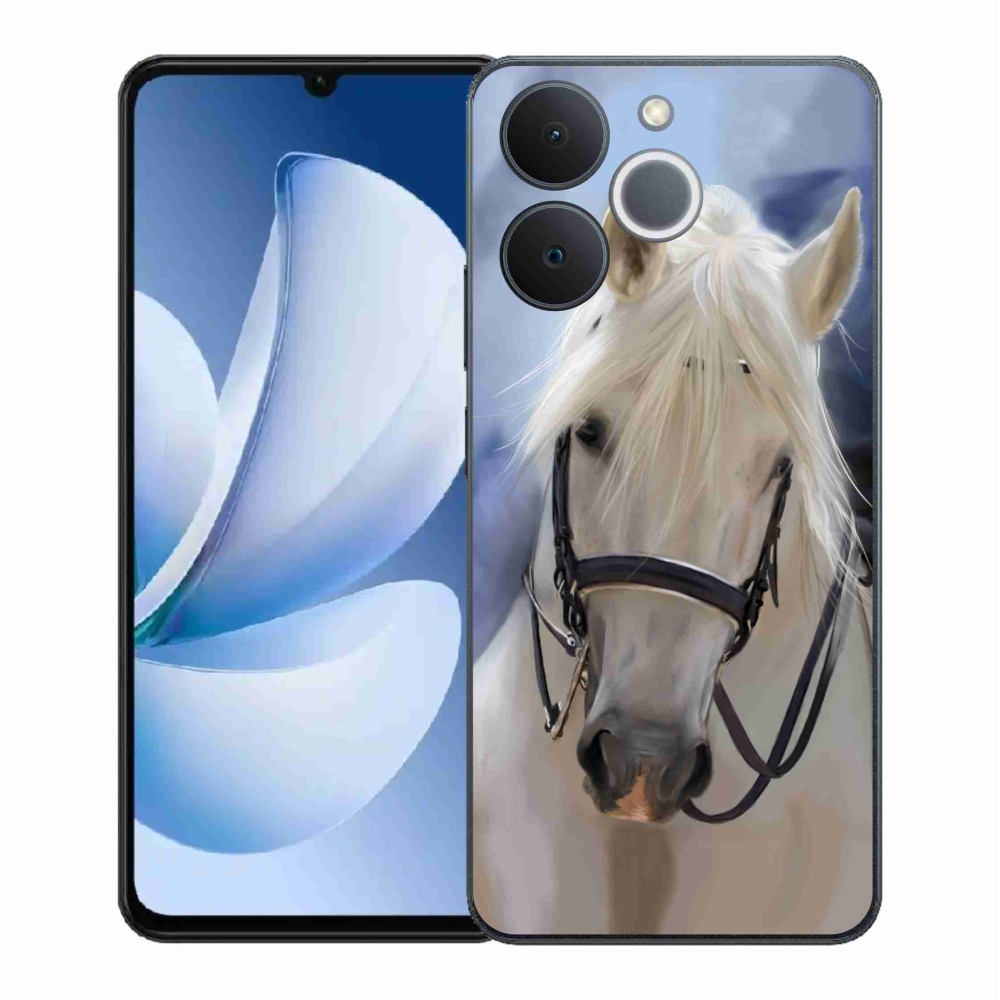 Gélový kryt mmCase na Realme Note 70T - biely kôň
