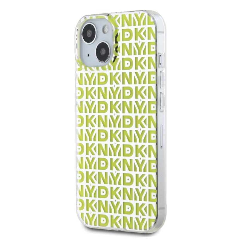 DKNY PC/TPU Repeat Pattern Zadný Kryt pre iPhone 15 Yellow