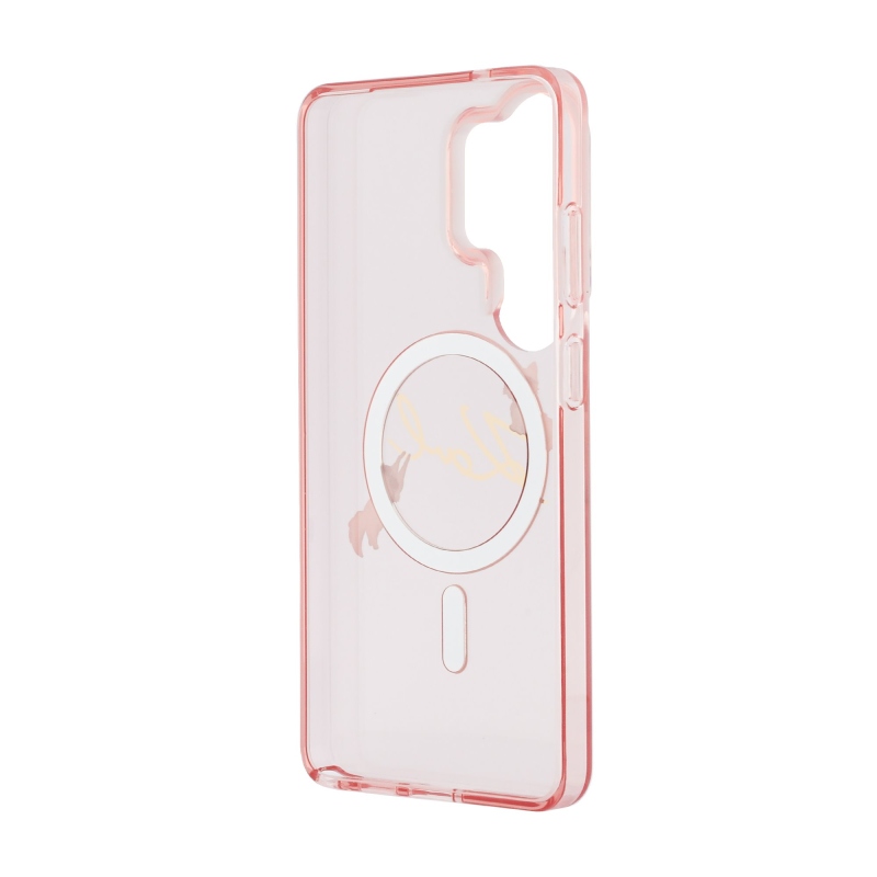 Karl Lagerfeld IML Choupette Karl Script Logo Magnetický zadný kryt pre Samsung Galaxy S26 Ultra Pink