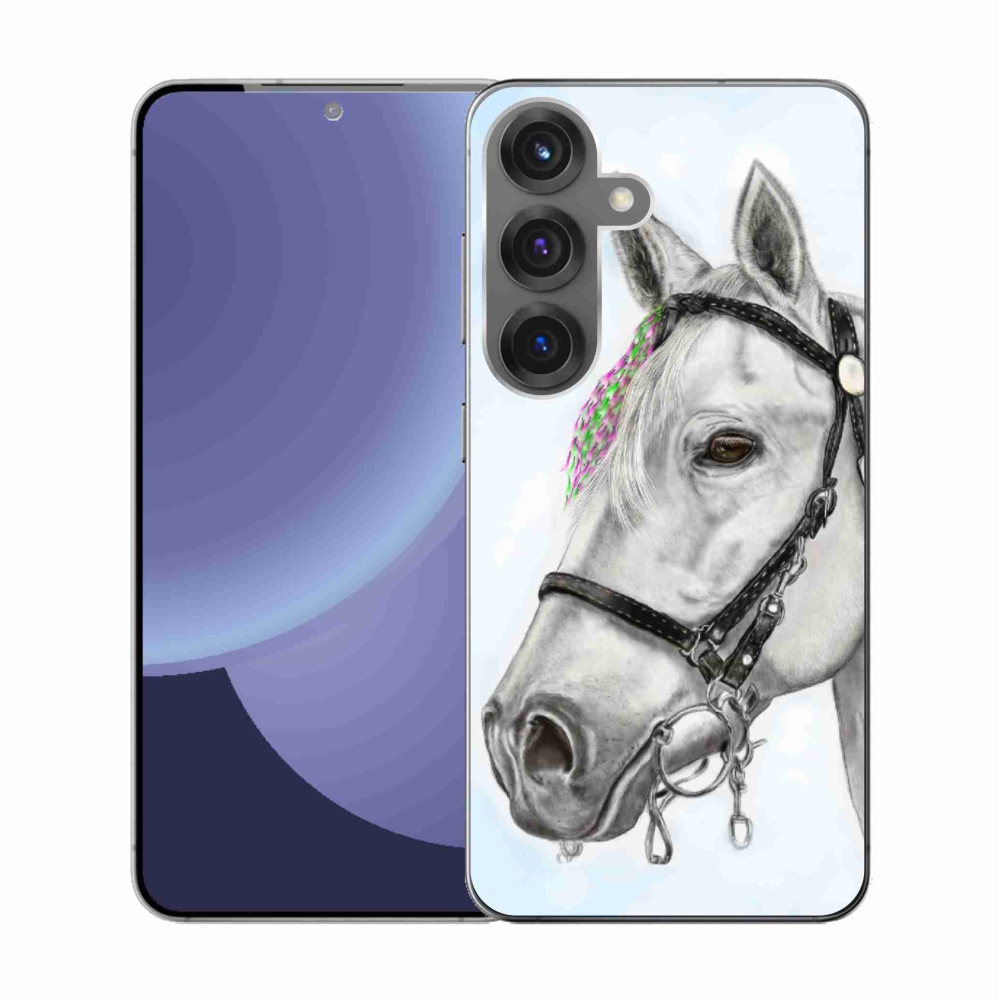 Gélový kryt mmCase na Samsung Galaxy S25 - biely kôň 1