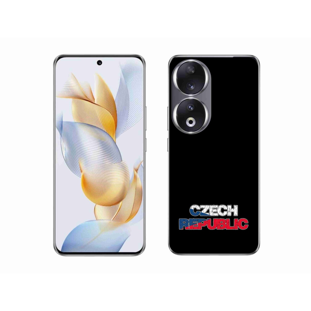 Gélový kryt mmCase na Honor 90 - Czech Republic čierne pozadie