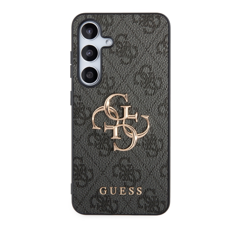 Guess PU 4G Metal Logo Zadný Kryt pre Samsung Galaxy S24 Grey