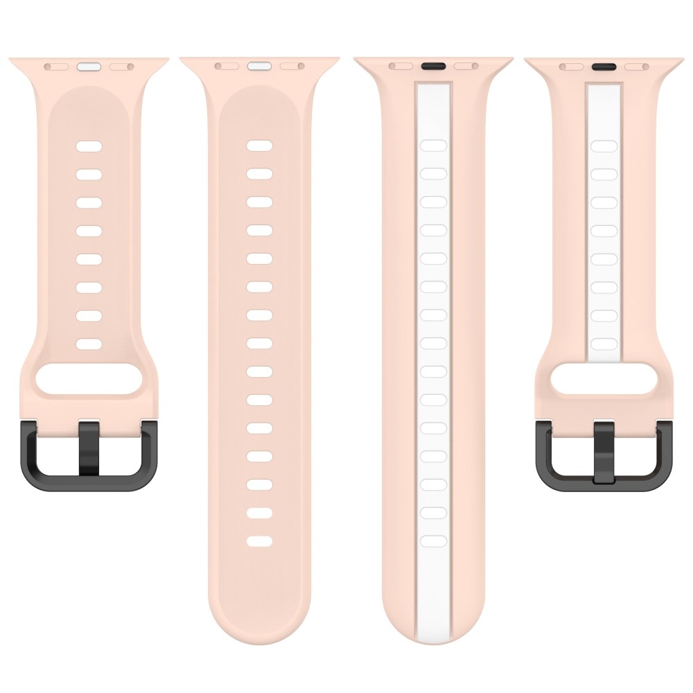 Strap silikónový remienok na Apple Watch Ultra/Ultra 2 49mm/SE/SE 2022/2023 44mm/9/8/7 45mm/6/5/4 44mm/3/2/1 42 mm - ružový/biely