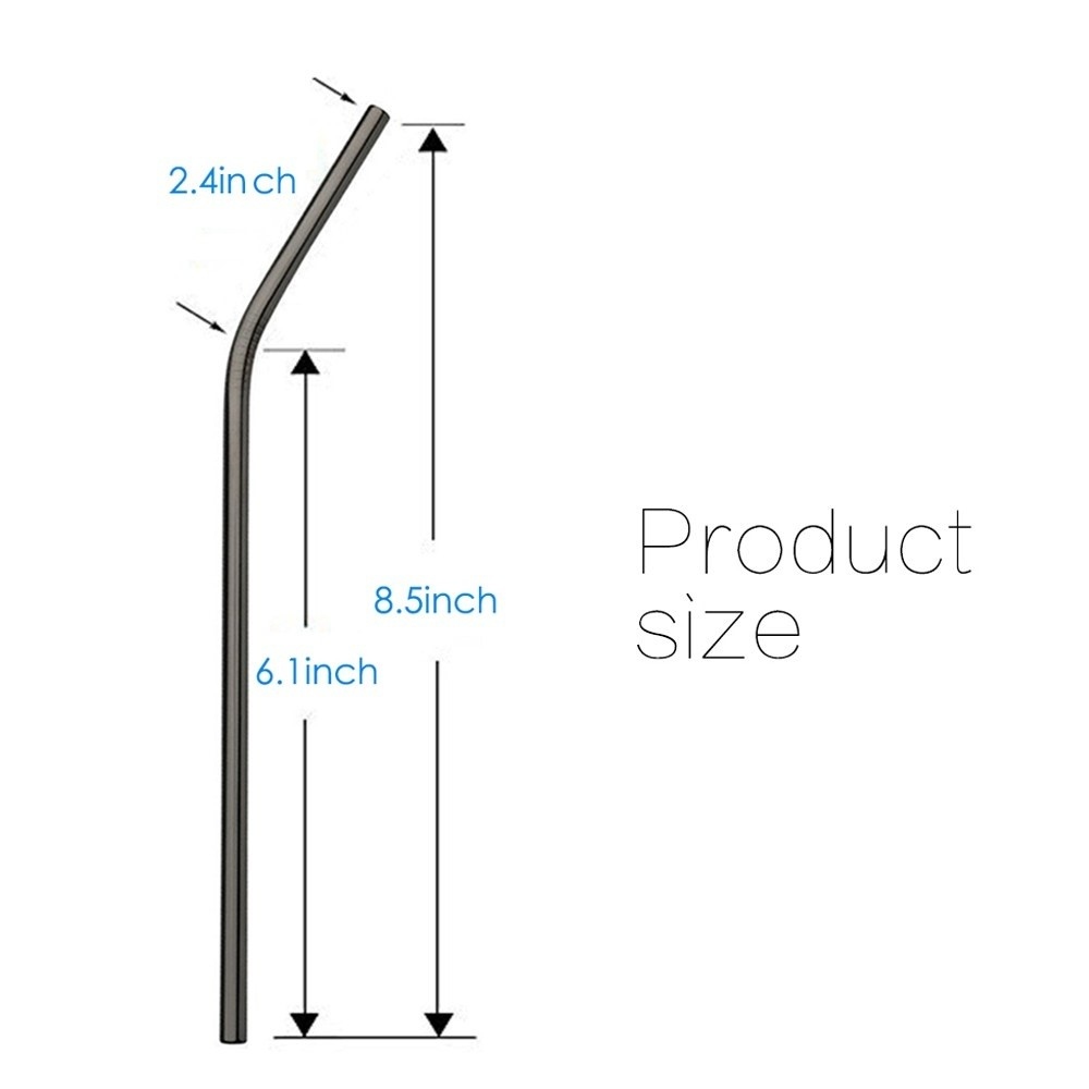 Štýlová zahnutá slamka z nerezu 4 ks na každodenné použitie