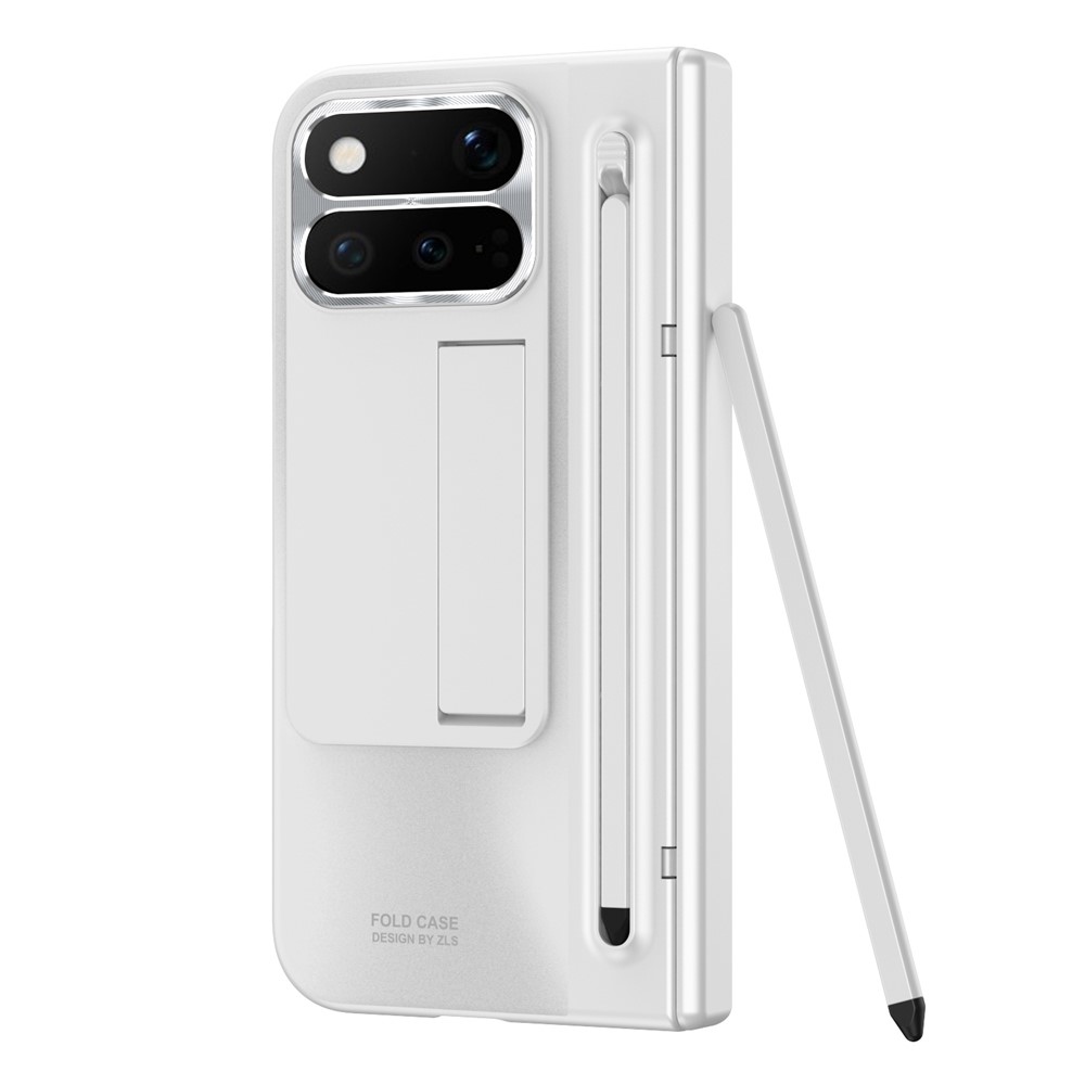Hinge plastový kryt so stylusom a ochranou displeja na Google Pixel 11 Pro Fold - biely