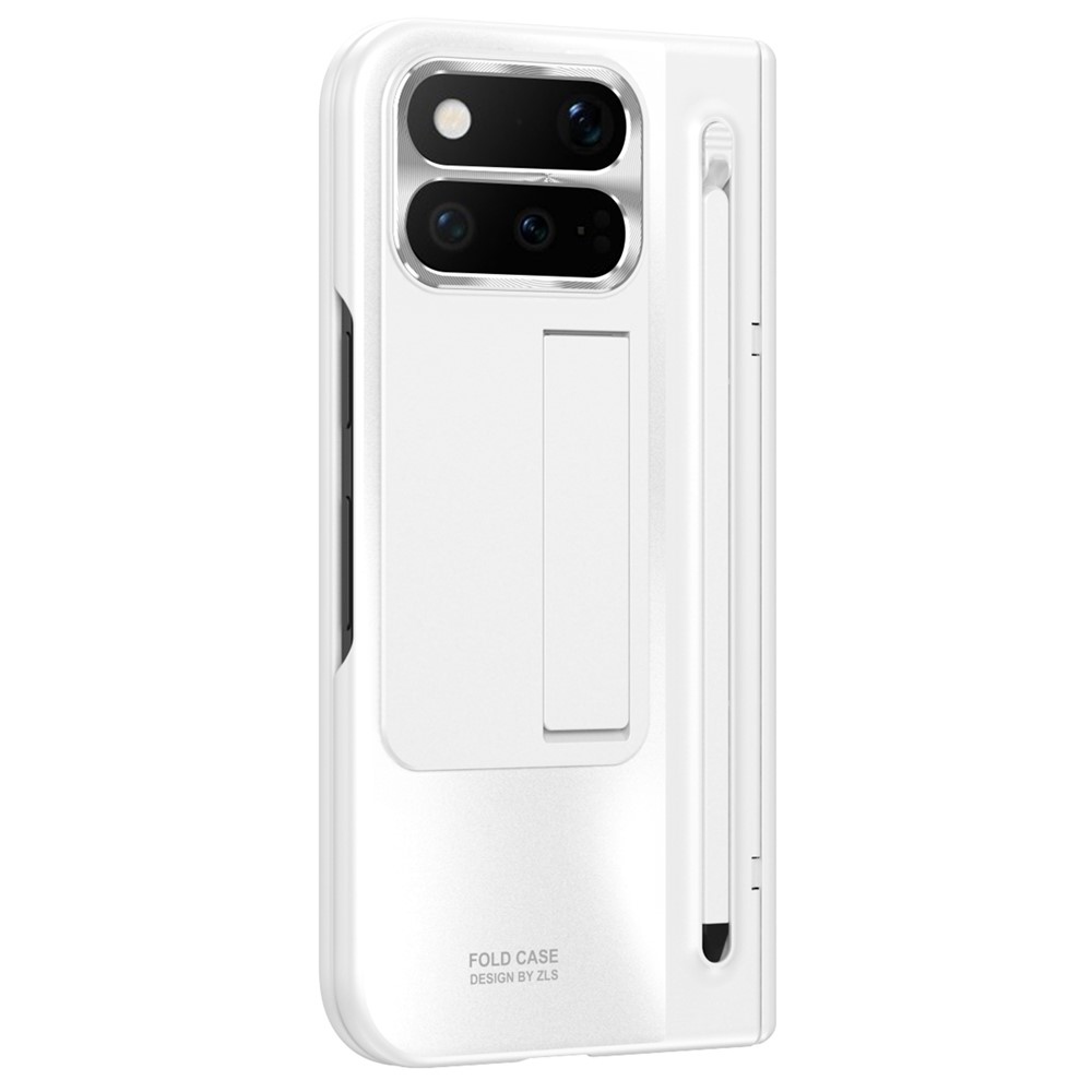 Hinge plastový kryt so stylusom a ochranou displeja na Google Pixel 11 Pro Fold - biely