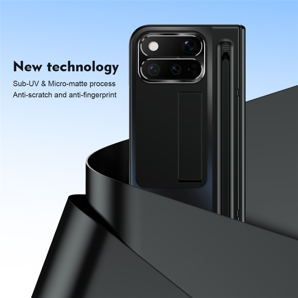 Hinge plastový kryt so stylusom a ochranou displeja na Google Pixel 11 Pro Fold - čierny