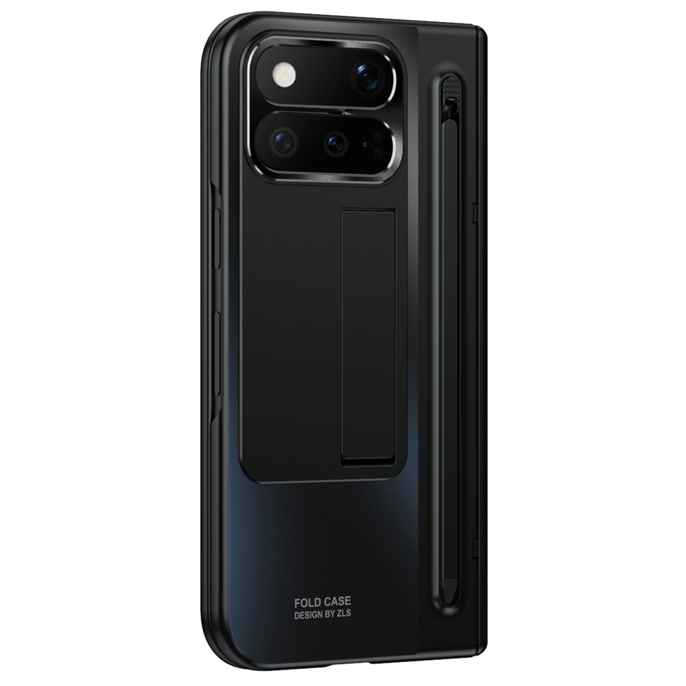 Hinge plastový kryt so stylusom a ochranou displeja na Google Pixel 11 Pro Fold - čierny