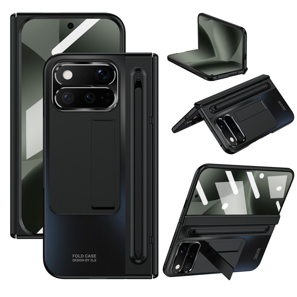 Hinge plastový kryt so stylusom a ochranou displeja na Google Pixel 11 Pro Fold - čierny
