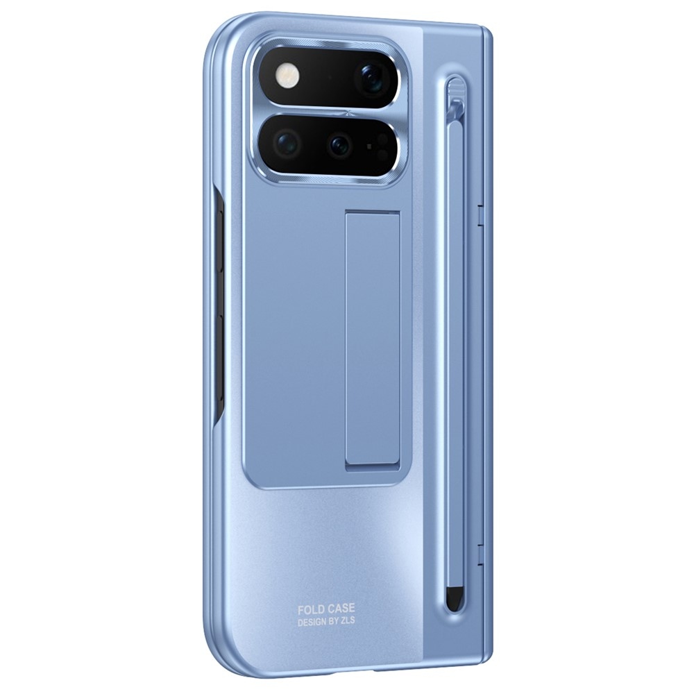 Hinge plastový kryt so stylusom a ochranou displeja na Google Pixel 11 Pro Fold - modrý