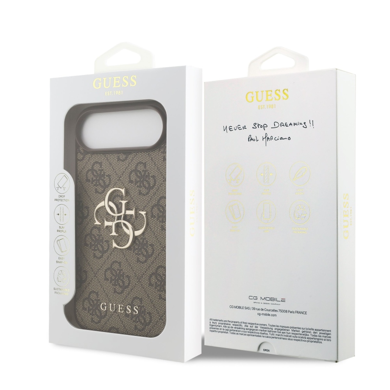 Guess PU 4G Metal Logo Zadný Kryt pre iPhone Air Brown