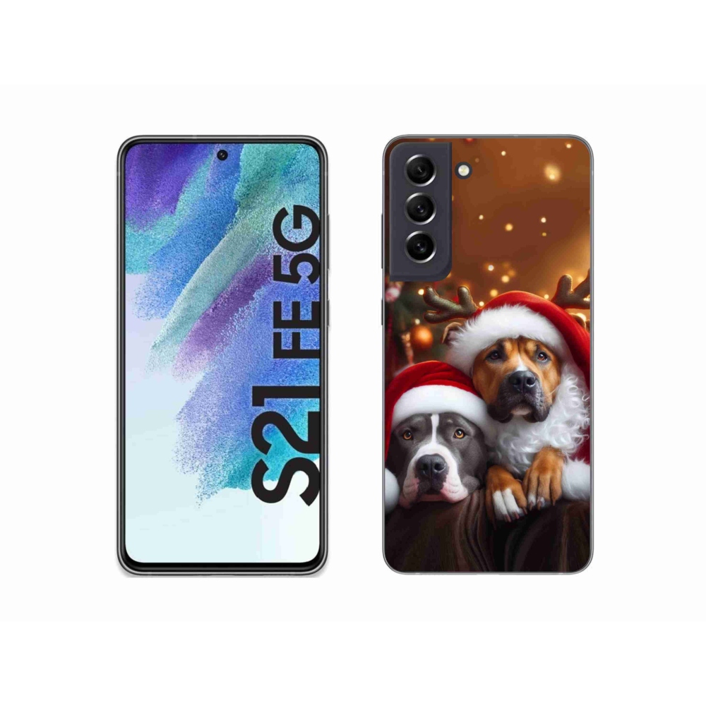 Gélový kryt mmCase na Samsung Galaxy S21 FE 5G - vianočné psy