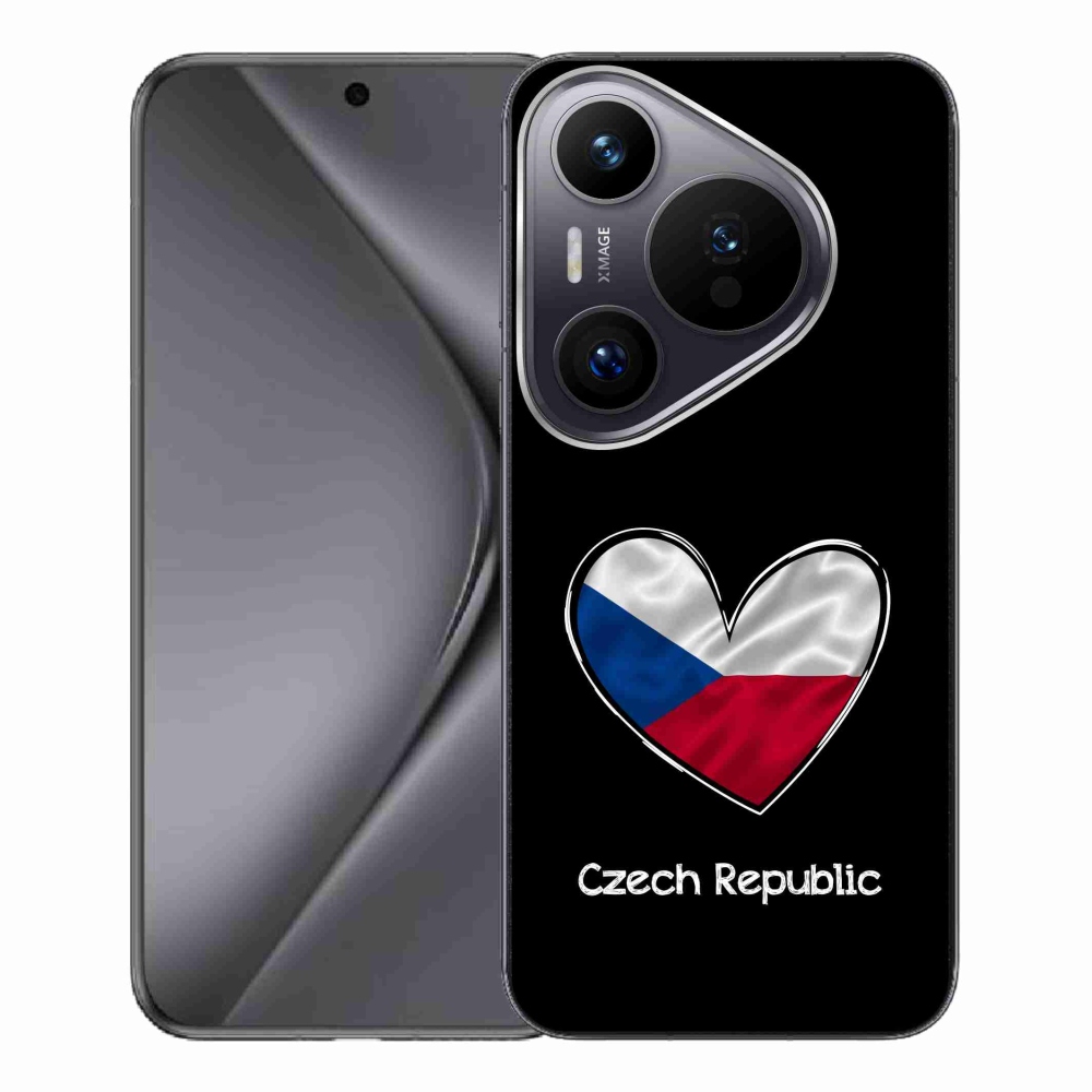 Gélový kryt mmCase na Huawei Pura 70 Pro - vlajka srdca čierne pozadie