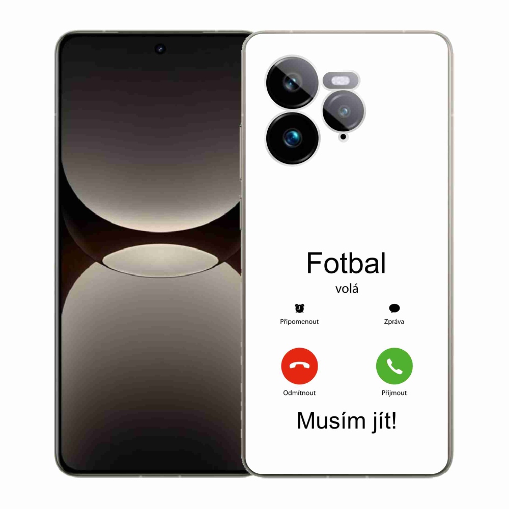 Gélový kryt mmCase na Realme GT 7 Pro 5G - futbal volá biele pozadie