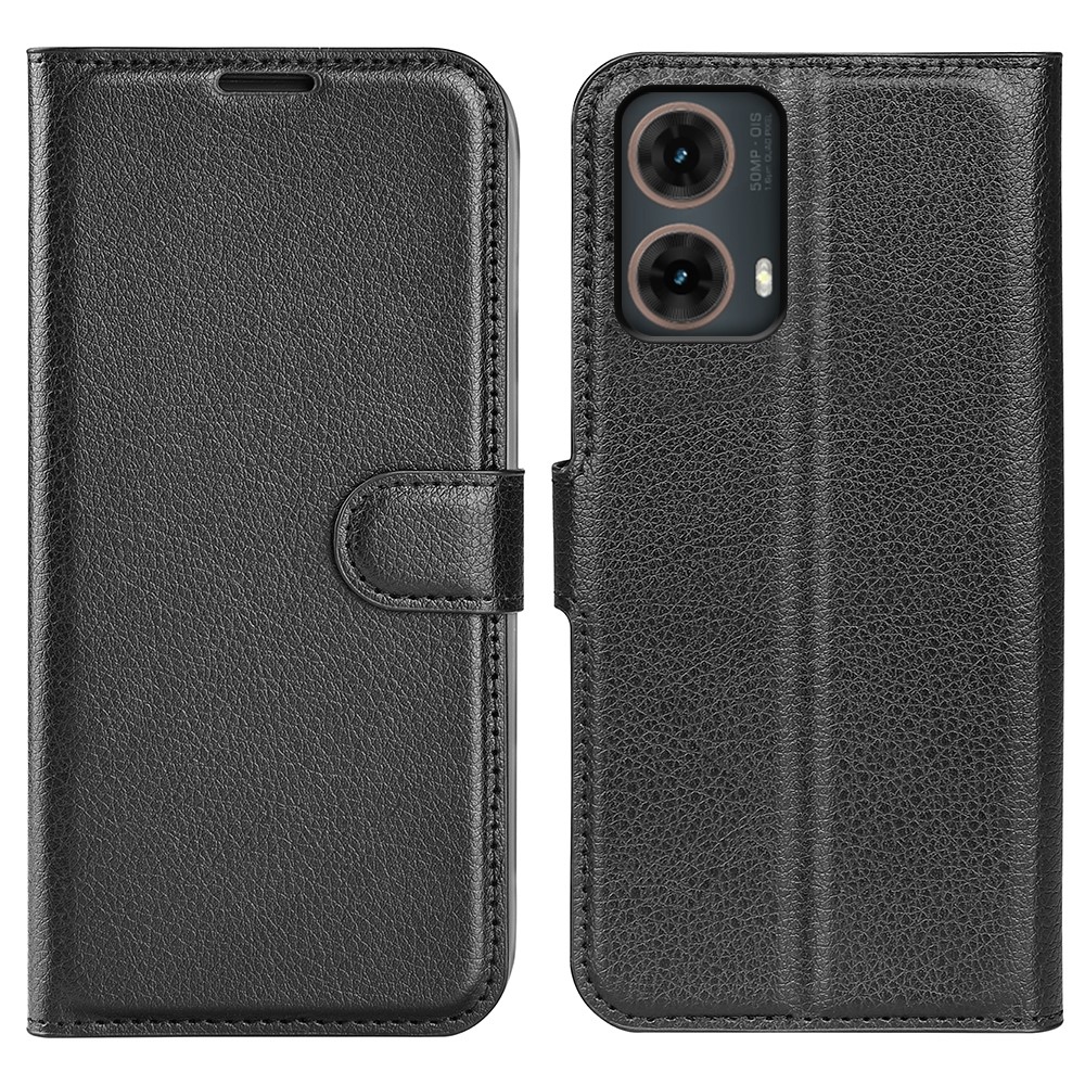 Litchi knižkové púzdro na Motorola Moto G85 5G - čierne