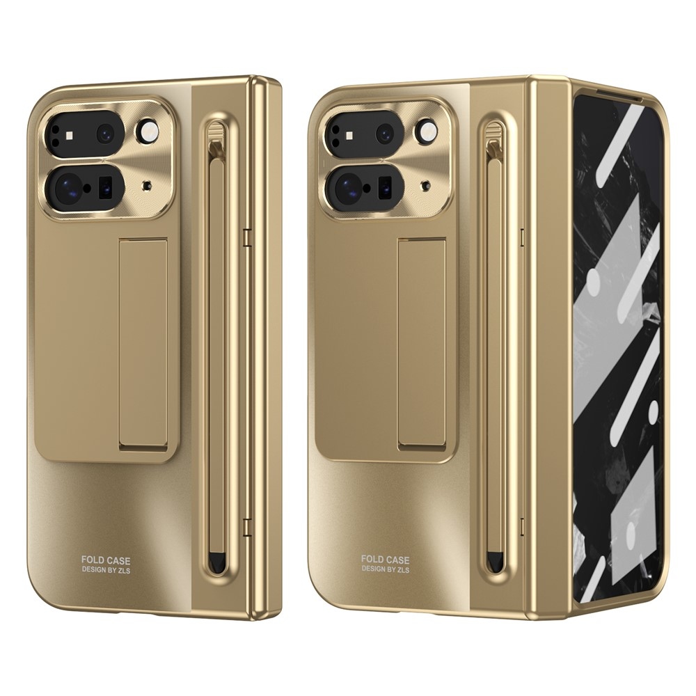 Hinge plastový kryt so stylusom a ochranou displeja na Google Pixel 10 Pro Fold - zlatý