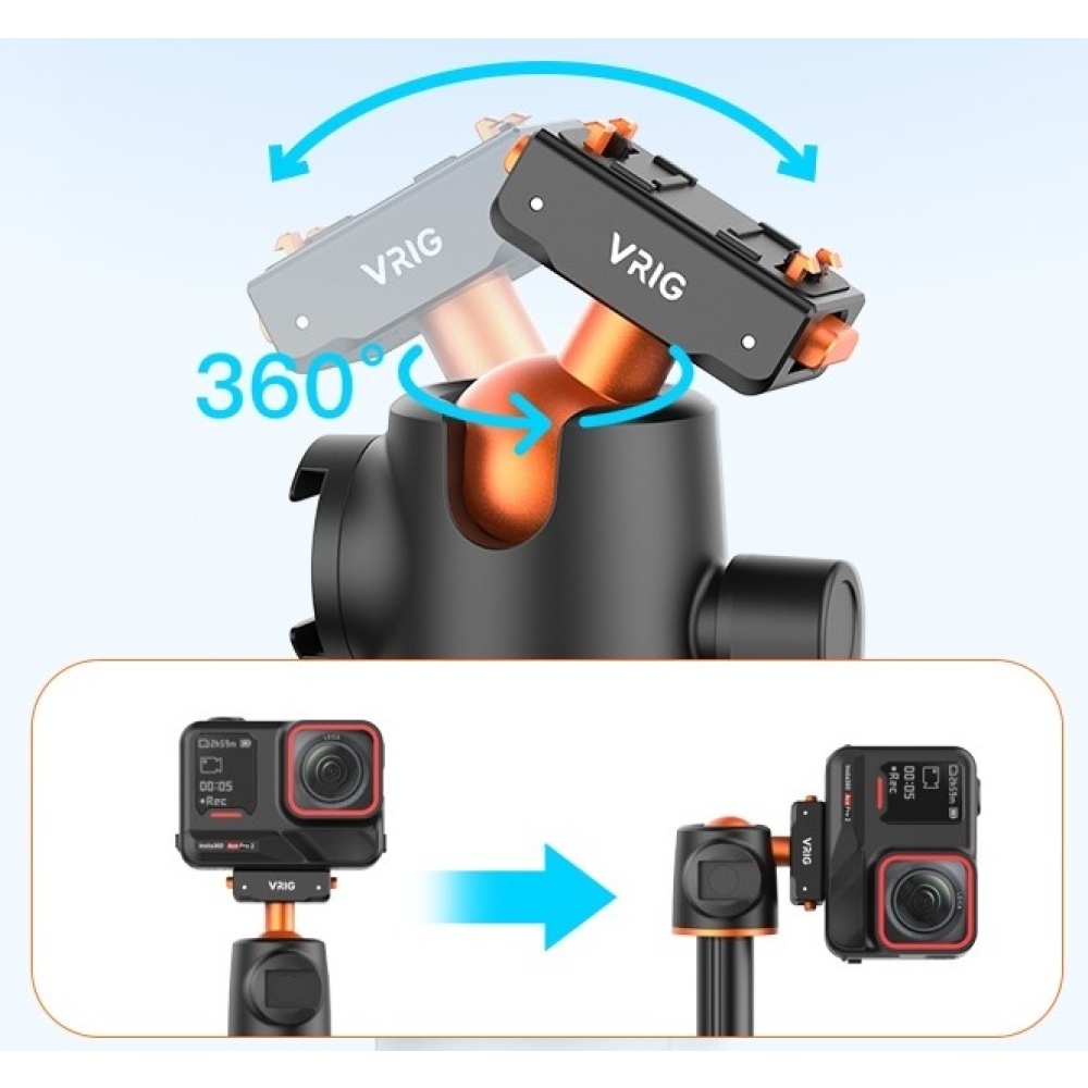 VRIG teleskopická selfie tyč 140 cm so statívom pre Insta360 X5 a Ace Pro 2