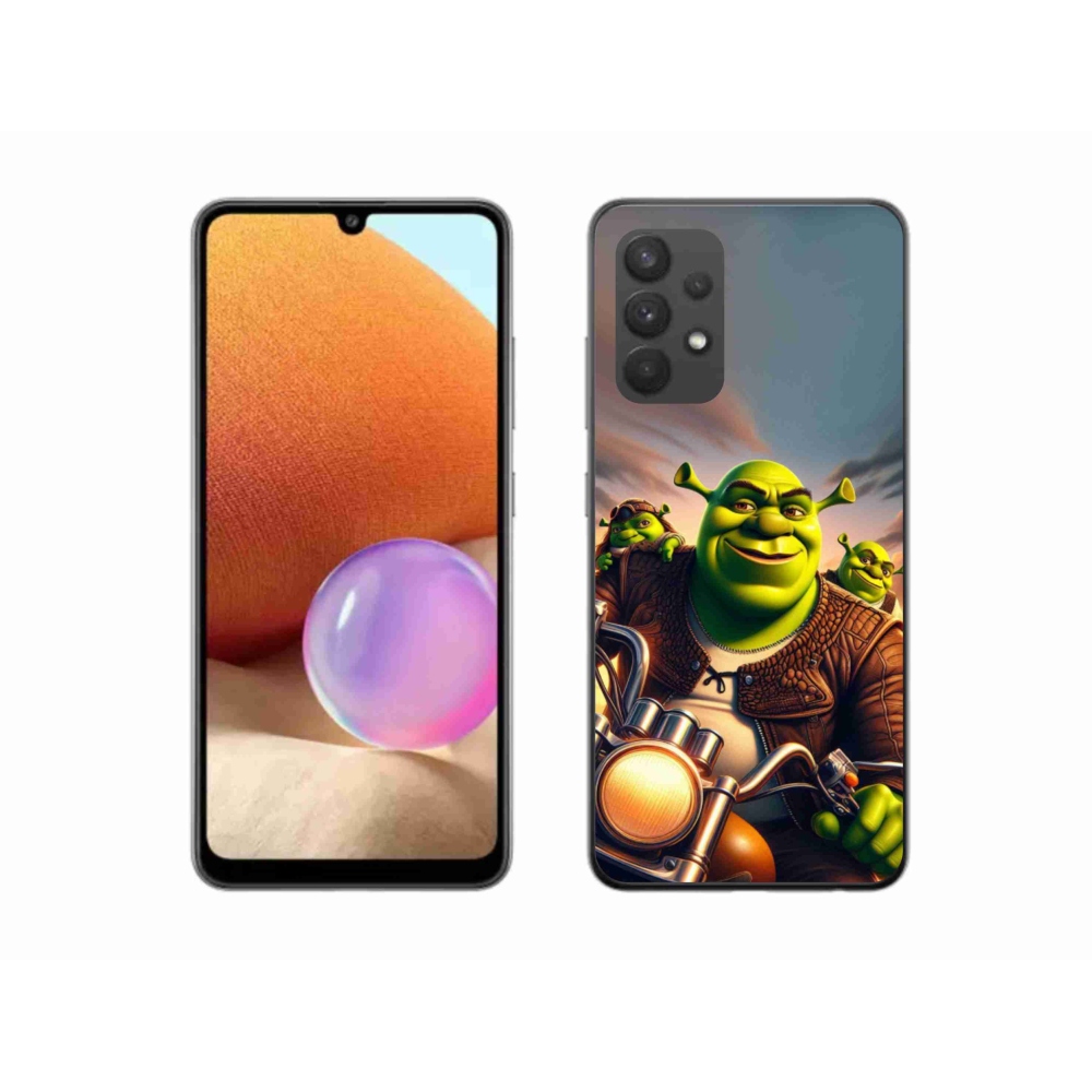 Gélový kryt mmCase na Samsung Galaxy A32 4G - shrek na motorke