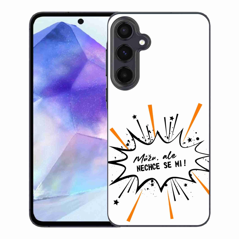 Gélový kryt mmCase na Samsung Galaxy A55 5G - vtipný text 11 biele pozadie