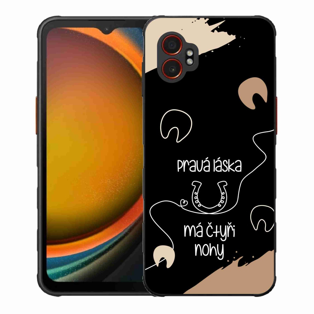 Gélový kryt mmCase na Samsung Galaxy Xcover 7 Pro - konský motív čierne pozadie