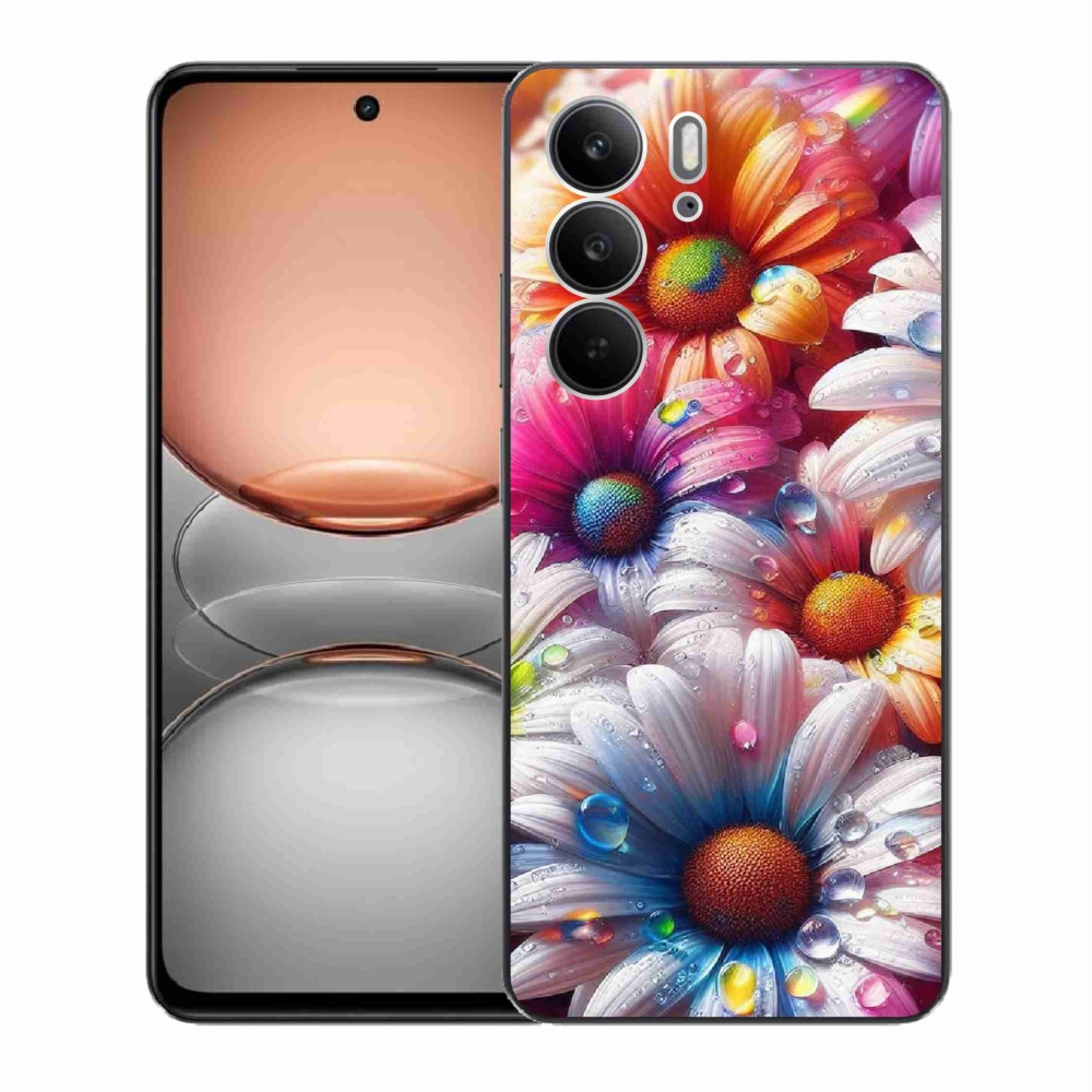 Gélový kryt mmCase na Realme C75 - farebné margaréty