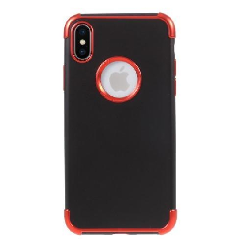 Hladký gélový obal s kontrastným lemom na iPhone X - červený