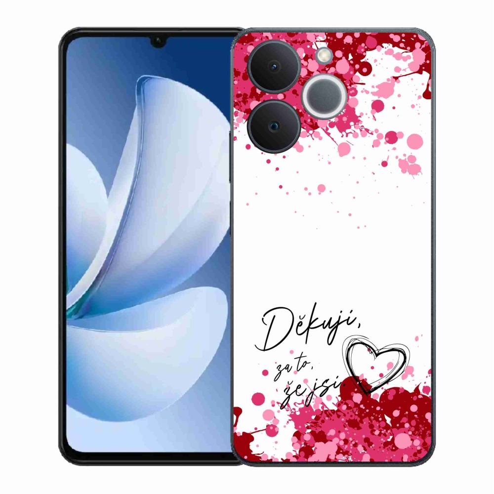 Gélový kryt mmCase na Realme Note 70T - zamilovaný text 2 biele pozadie