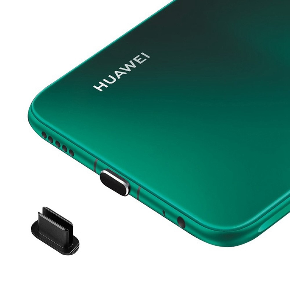 Hliníková krytka proti prachu pre USB-C port - čierna