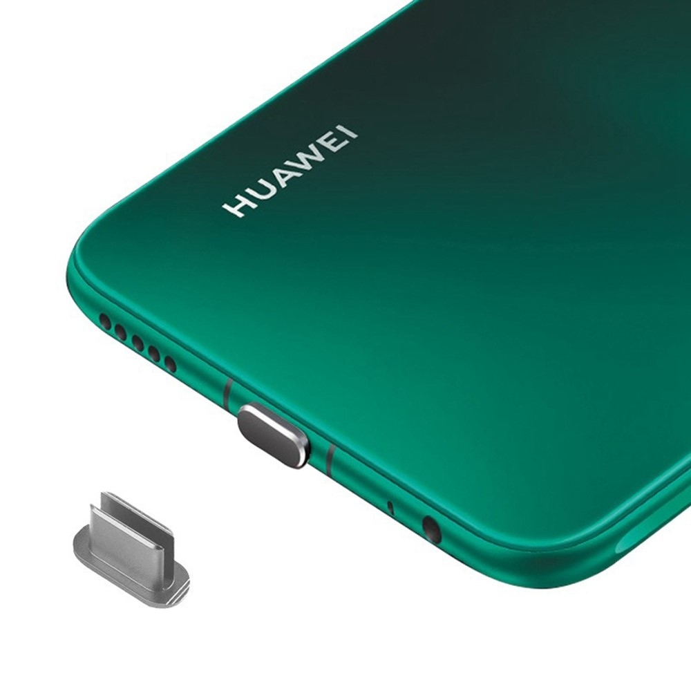 Hliníková krytka proti prachu pre USB-C port - šedá
