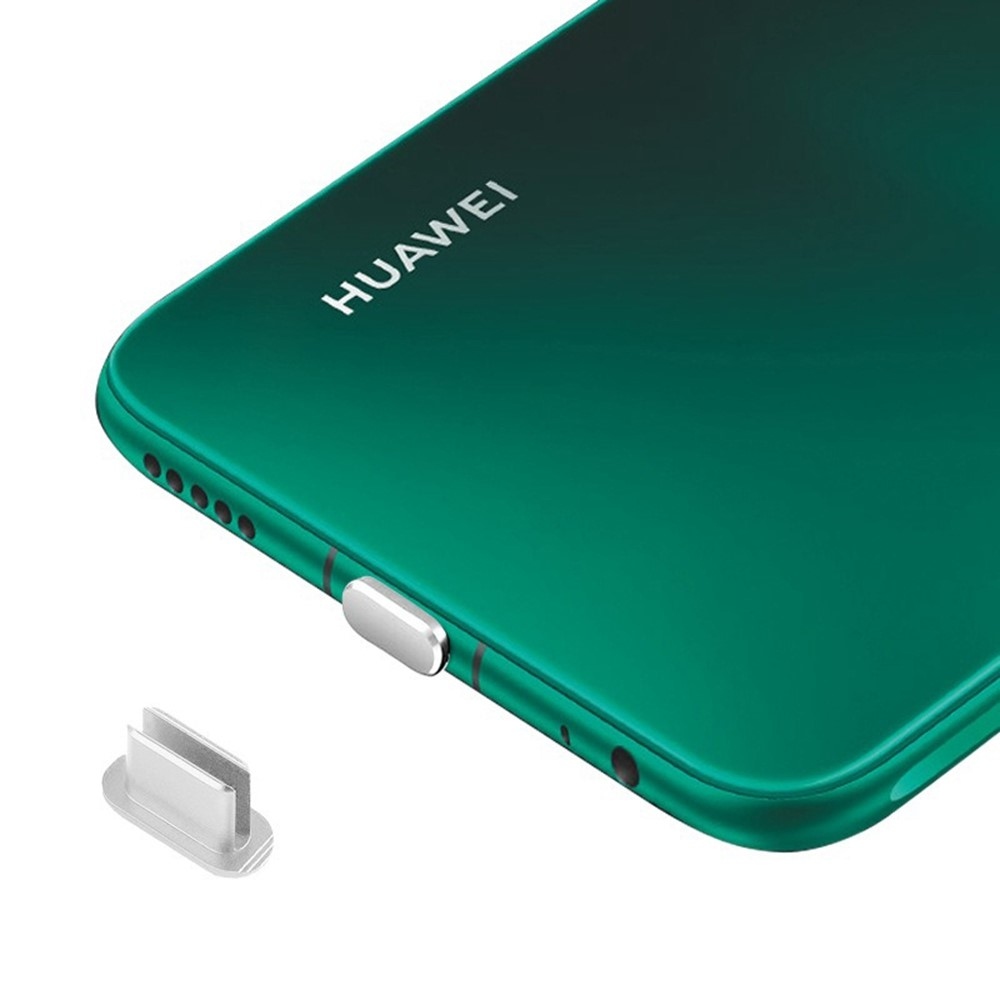 Hliníková krytka proti prachu pre USB-C port - strieborná