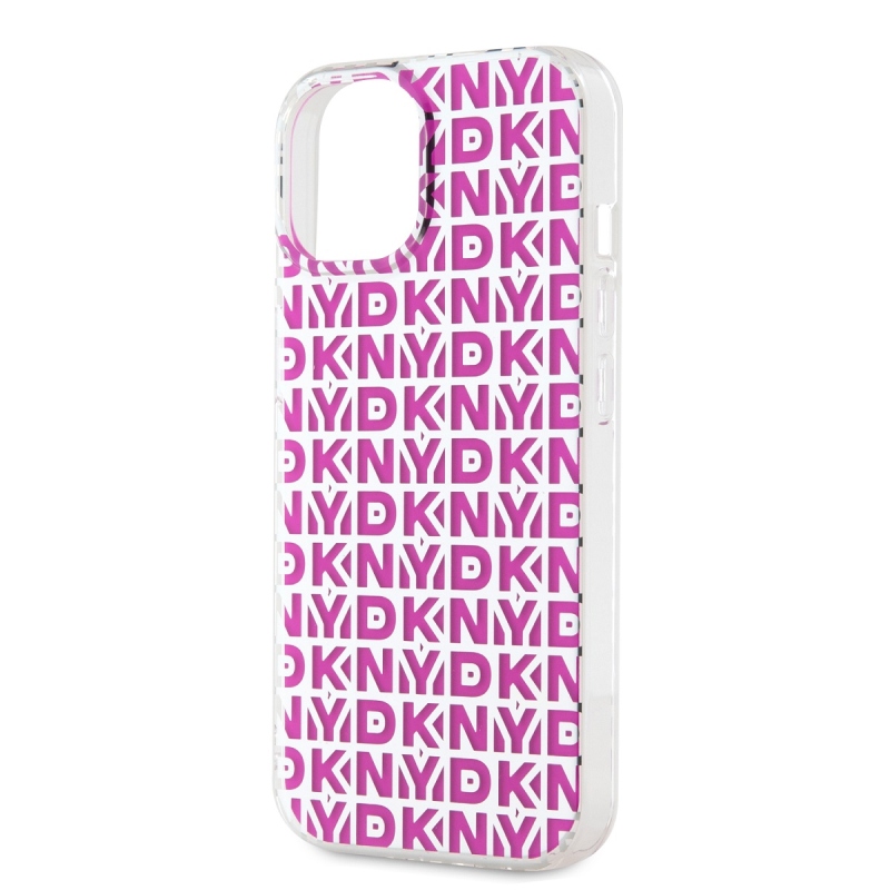 DKNY PC/TPU Repeat Pattern Zadný Kryt pre iPhone 15 Pink