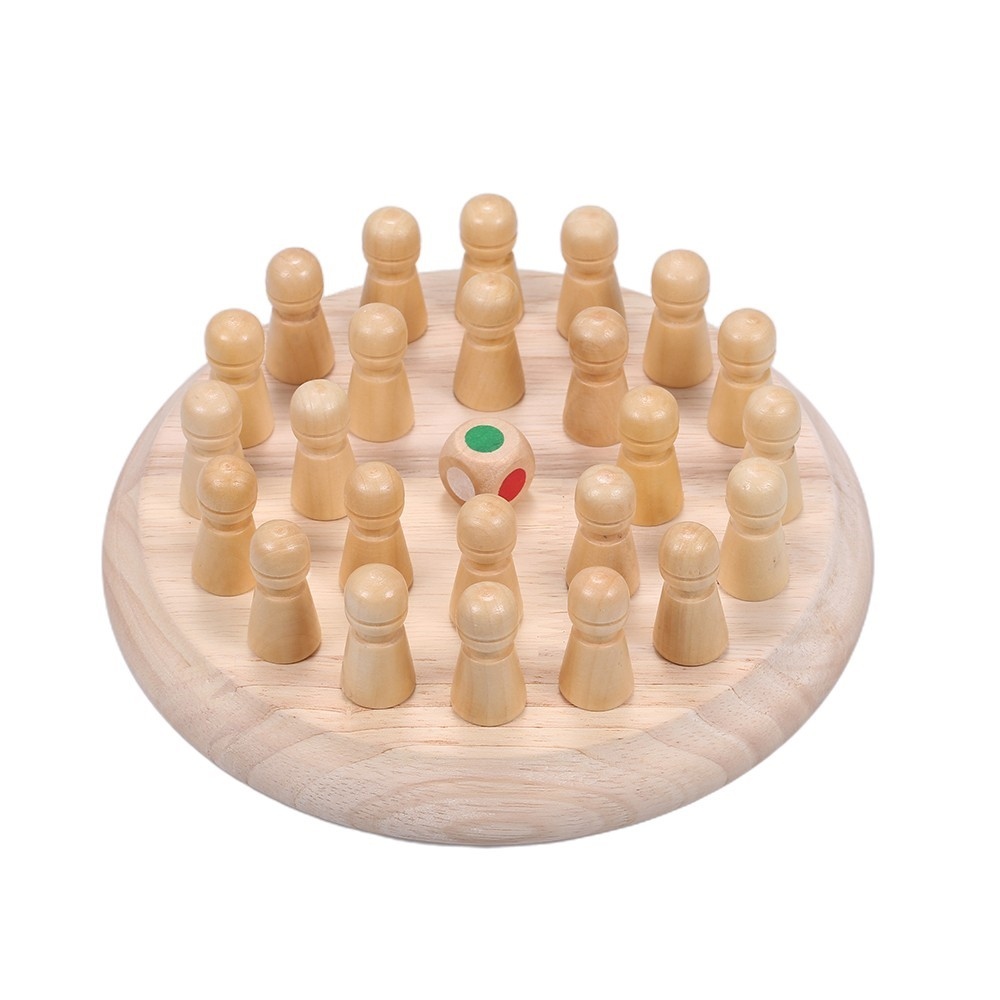 Logická drevená hra s farebnými štipcami pre tréning pamäte