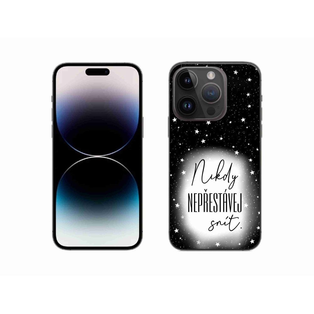 Gélový kryt mmCase na iPhone 14 Pro 6.1 - citát 1 bieločierne pozadie