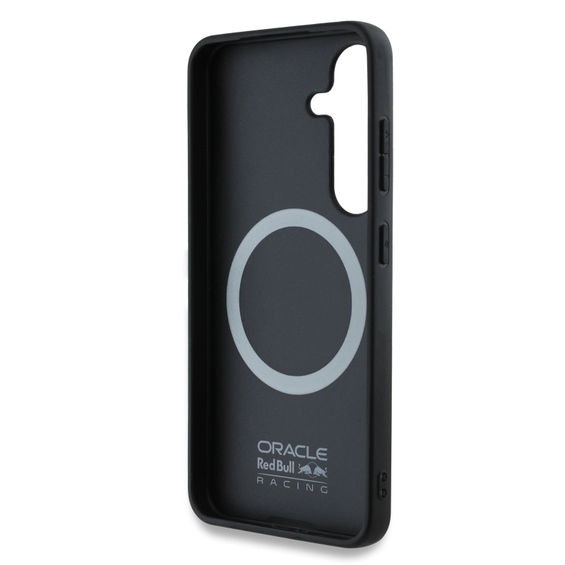 Red Bull Leather Meshed Debossed Logo MagSafe Zadný Kryt pre Samsung Galaxy S25 Navy