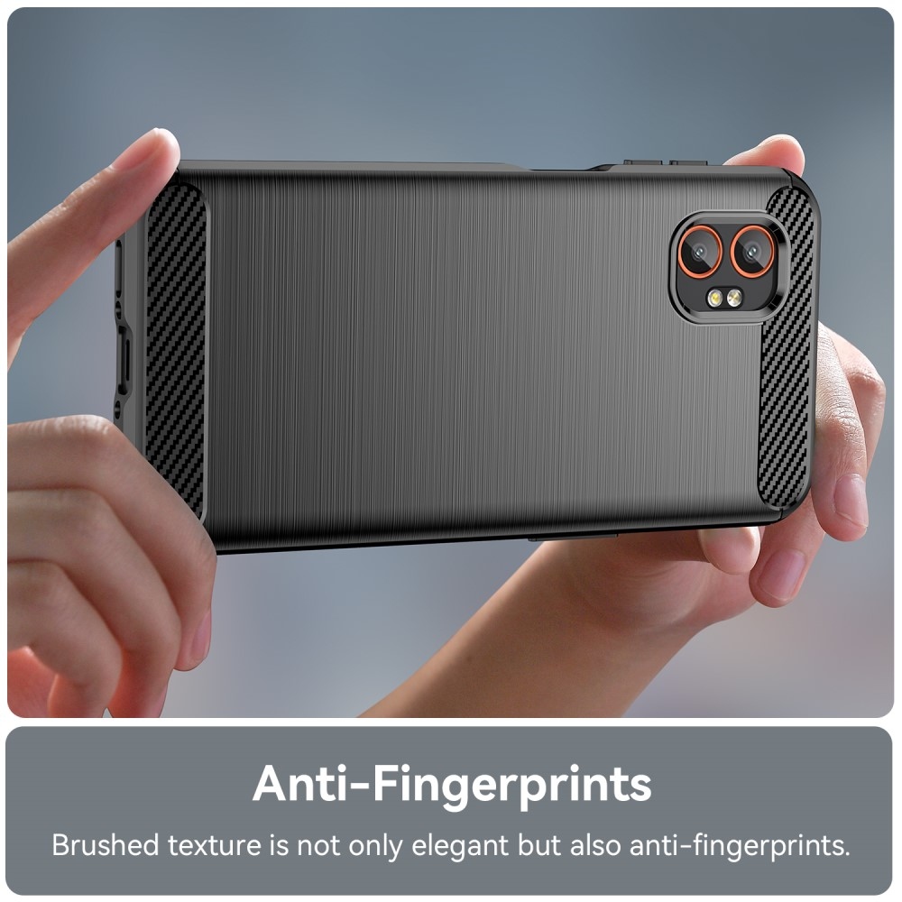Carbon odolný gélový obal na Samsung Galaxy Xcover 7 Pro - čierny