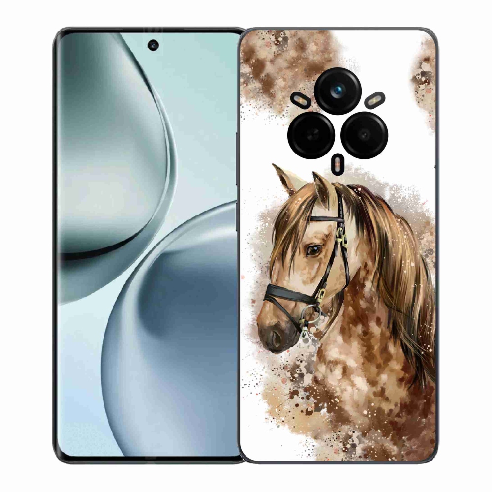 Gélový kryt mmCase na Realme 14 Pro+ 5G - hnedý kreslený kôň