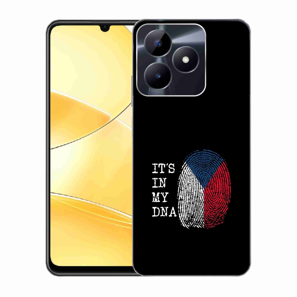 Gélový kryt mmCase na Realme C51/C53 - vlajka odtlačok prsta čierne pozadie