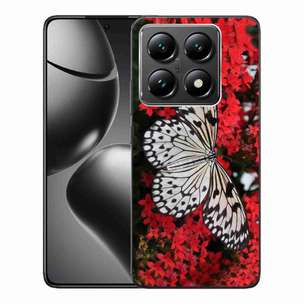 Gélový kryt mmCase na Xiaomi 14T - čiernobiely motýľ 1
