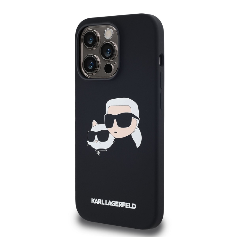 Karl Lagerfeld Liquid Silicone Double Heads Magsafe Zadný Kryt pre iPhone 14 Pro Max Black