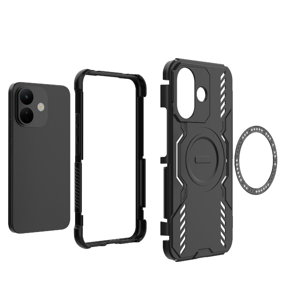 Hollow odolný kryt s MagSafe na mobil Xiaomi Redmi Note 17 Pro 5G - čierny