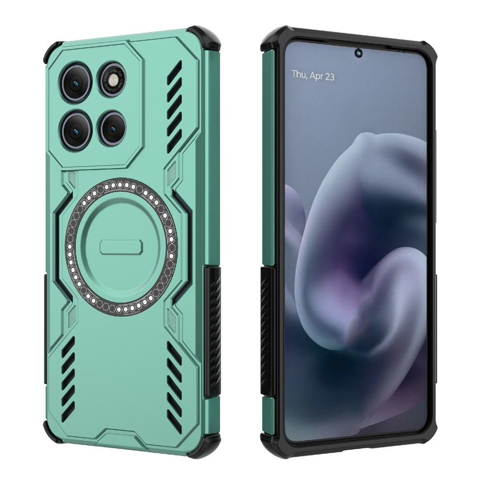 Hollow odolný kryt s MagSafe na Motorola Moto G86 Power - zelený