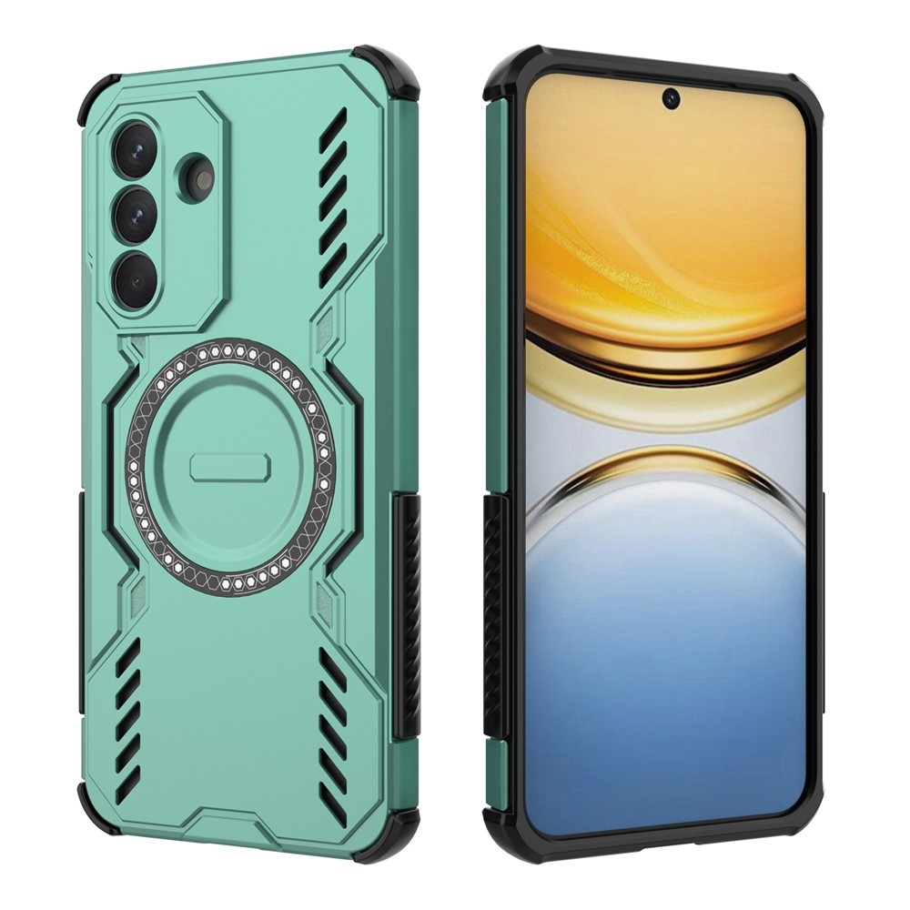 Hollow odolný kryt s MagSafe na Samsung Galaxy A37 5G - zelený