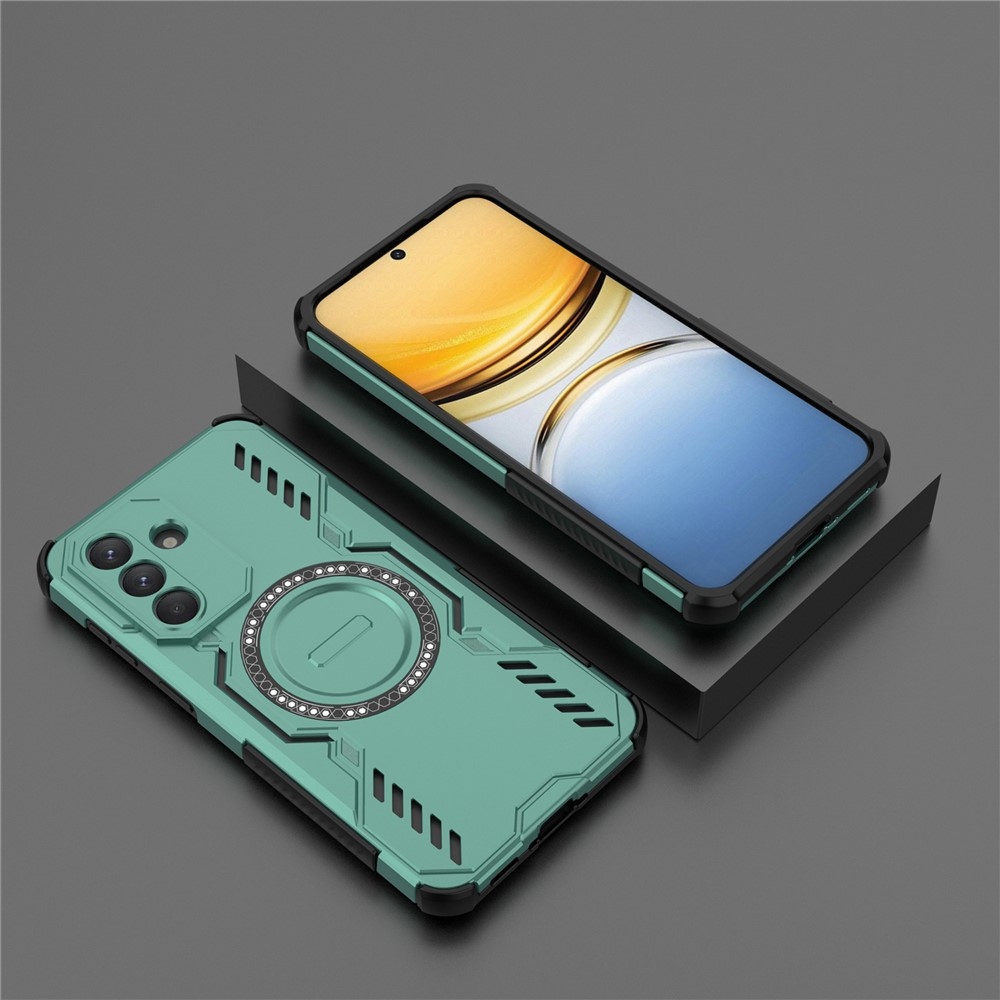 Hollow odolný kryt s MagSafe na Samsung Galaxy A37 5G - zelený