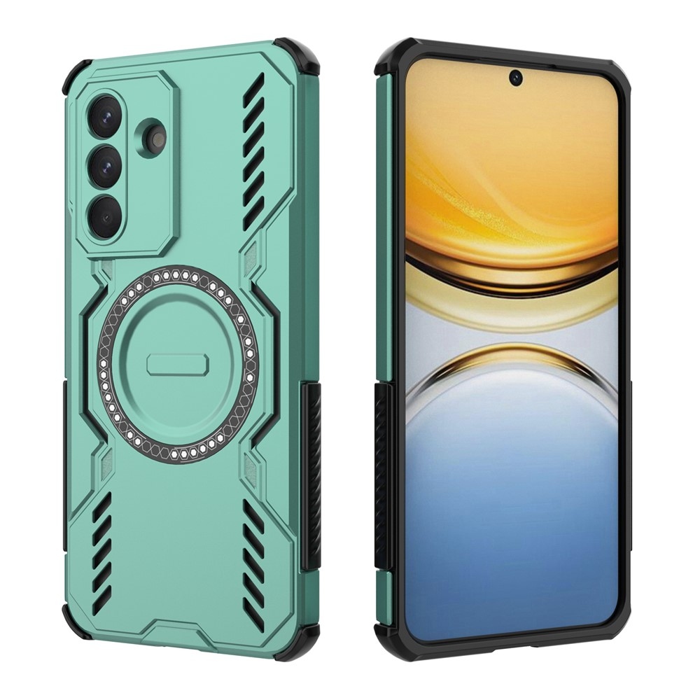 Hollow odolný kryt s MagSafe na Samsung Galaxy A57 5G - zelený